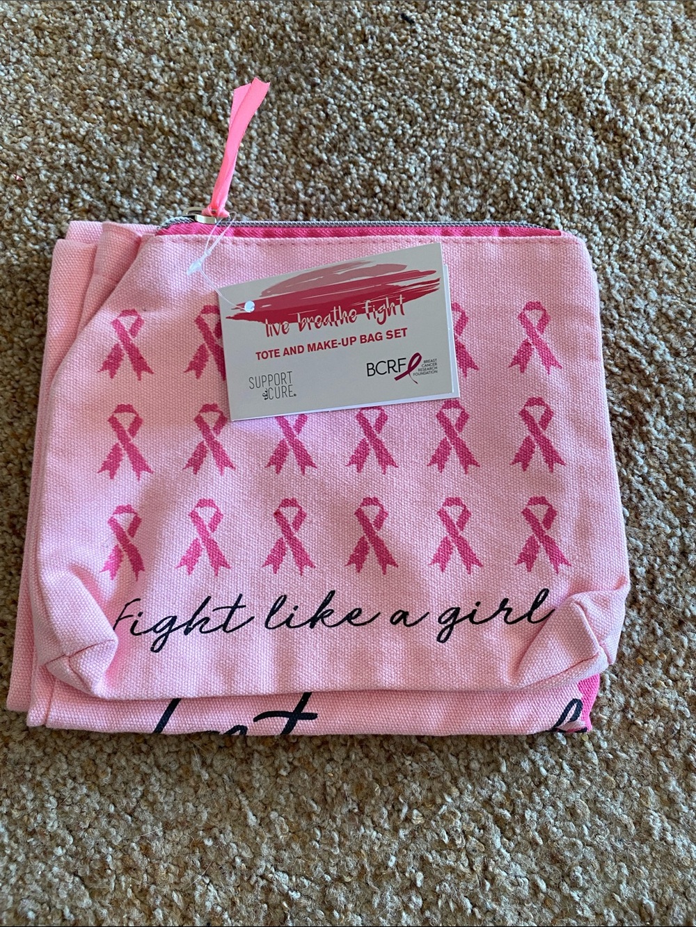 Breast cancer canvas bag set